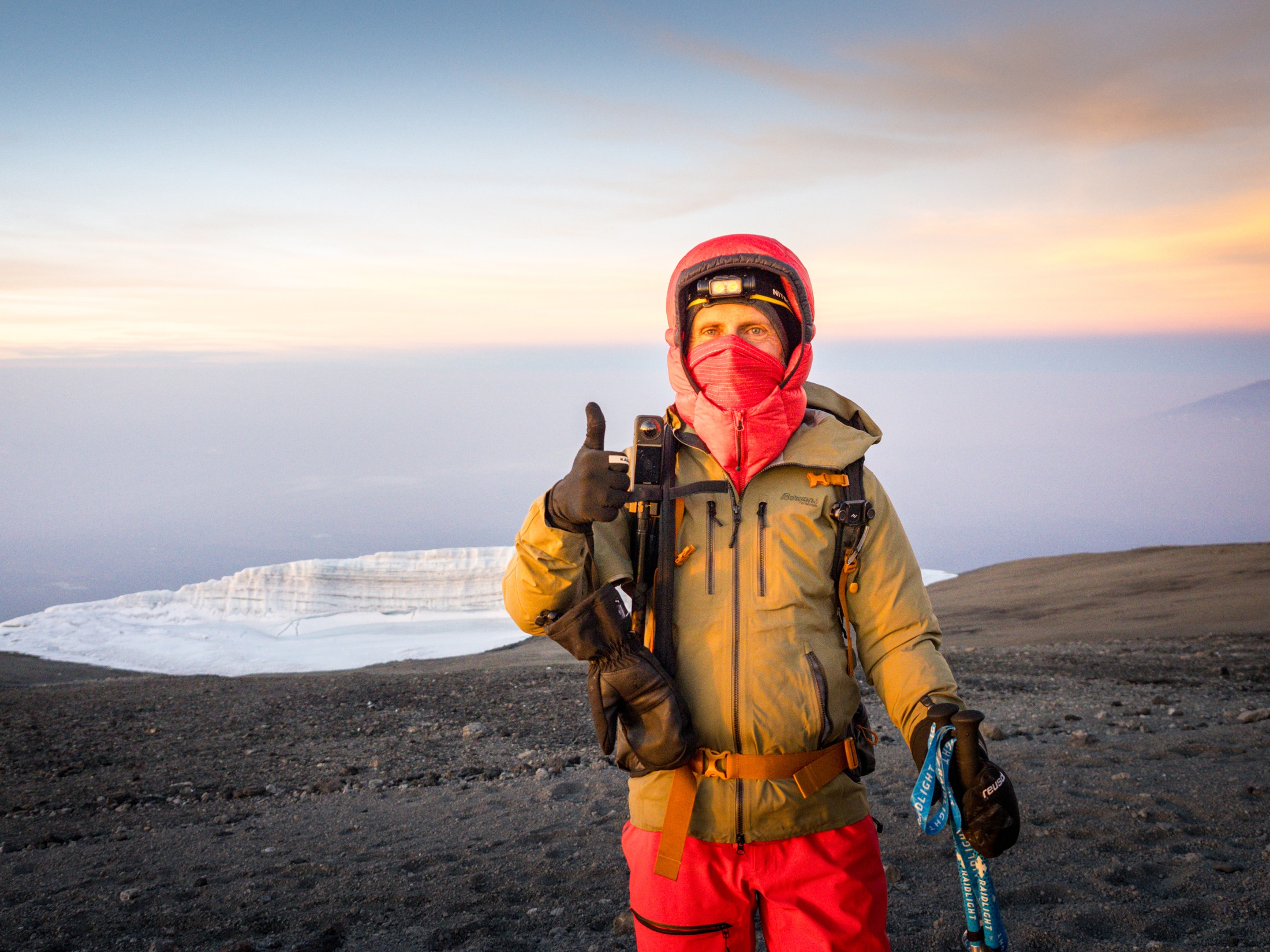 Olivier on Kilimanjaro at sunrise